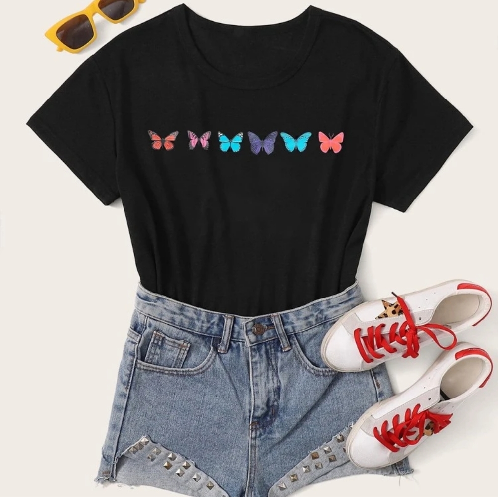 Butterfly Print Top